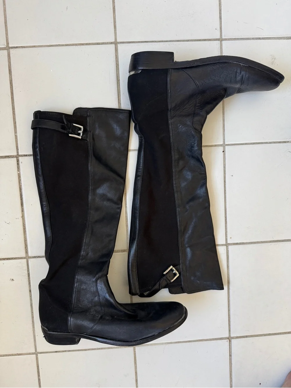 Coach Black Leather & Suede Over-the-Knee Riding Boots